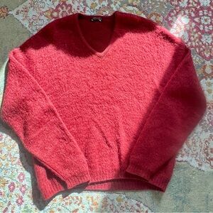 Vintage America Deep Red V-Neck Sweater